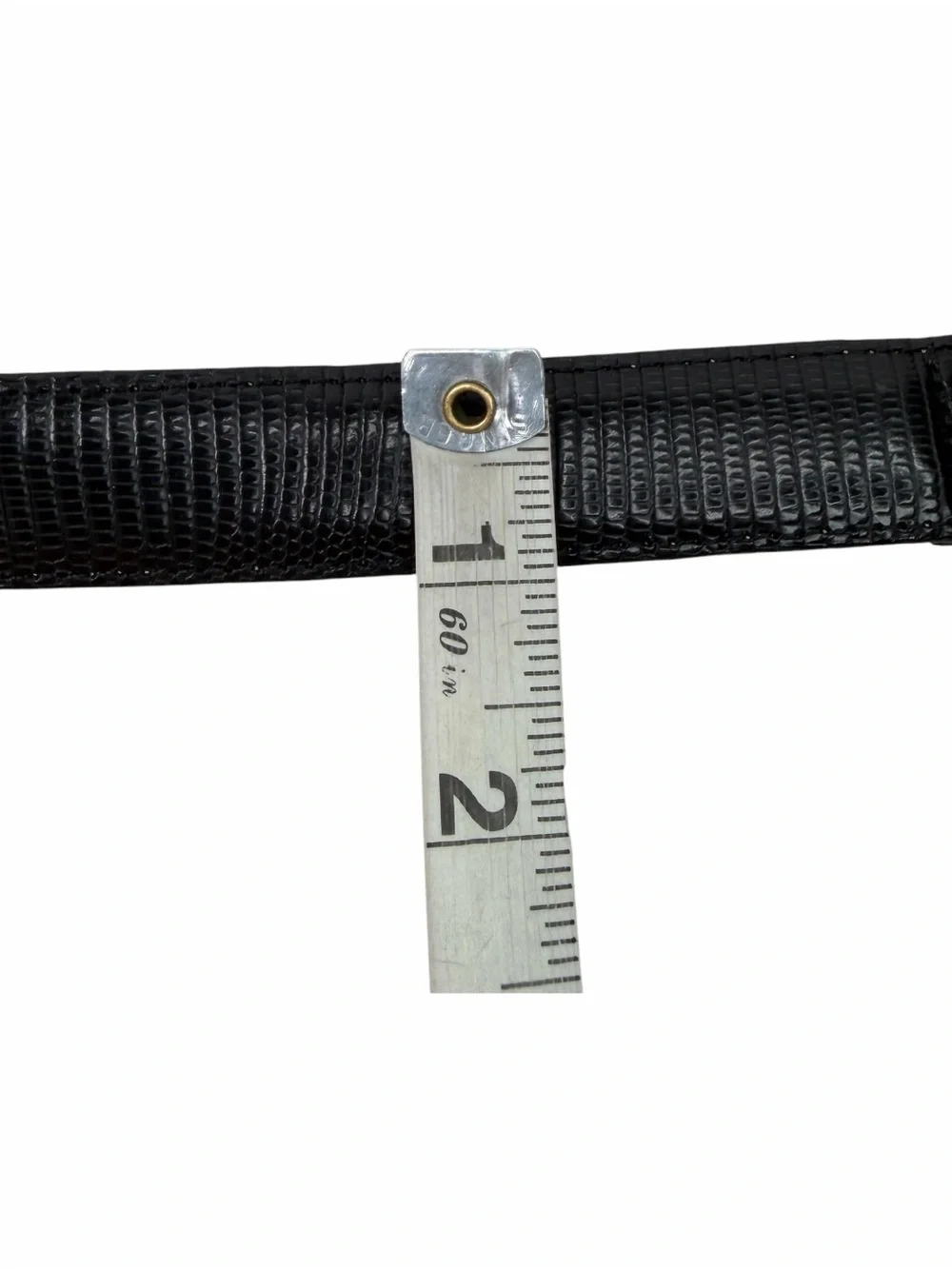 Brighton Black Snakeskin Embossed Leather Belt Basket Weave Silver Hardware 26